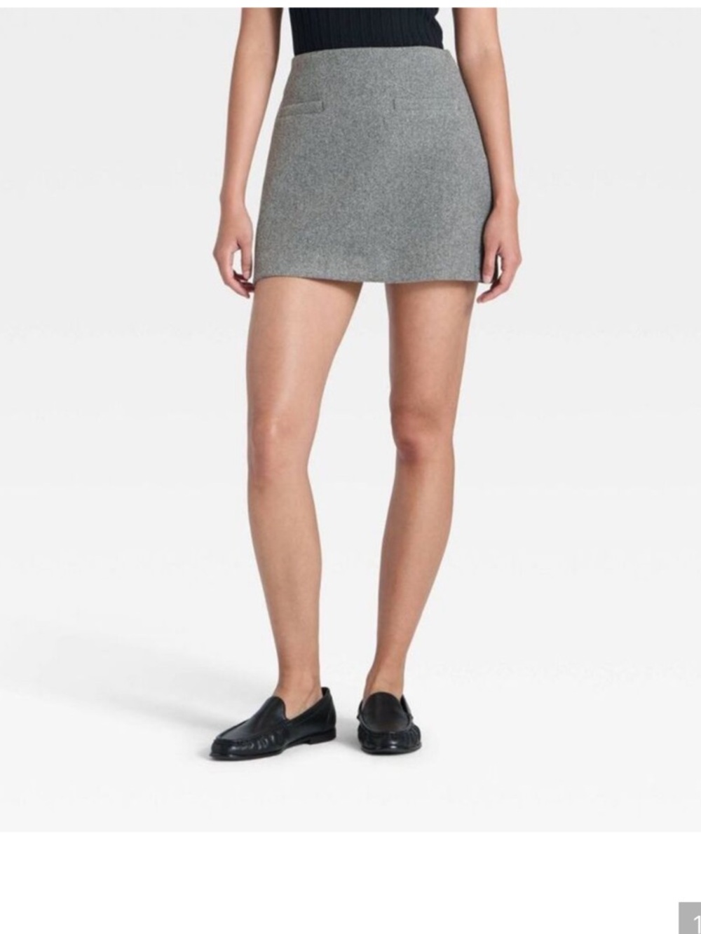 a new day Grey Mini Skirt - Straight Hem